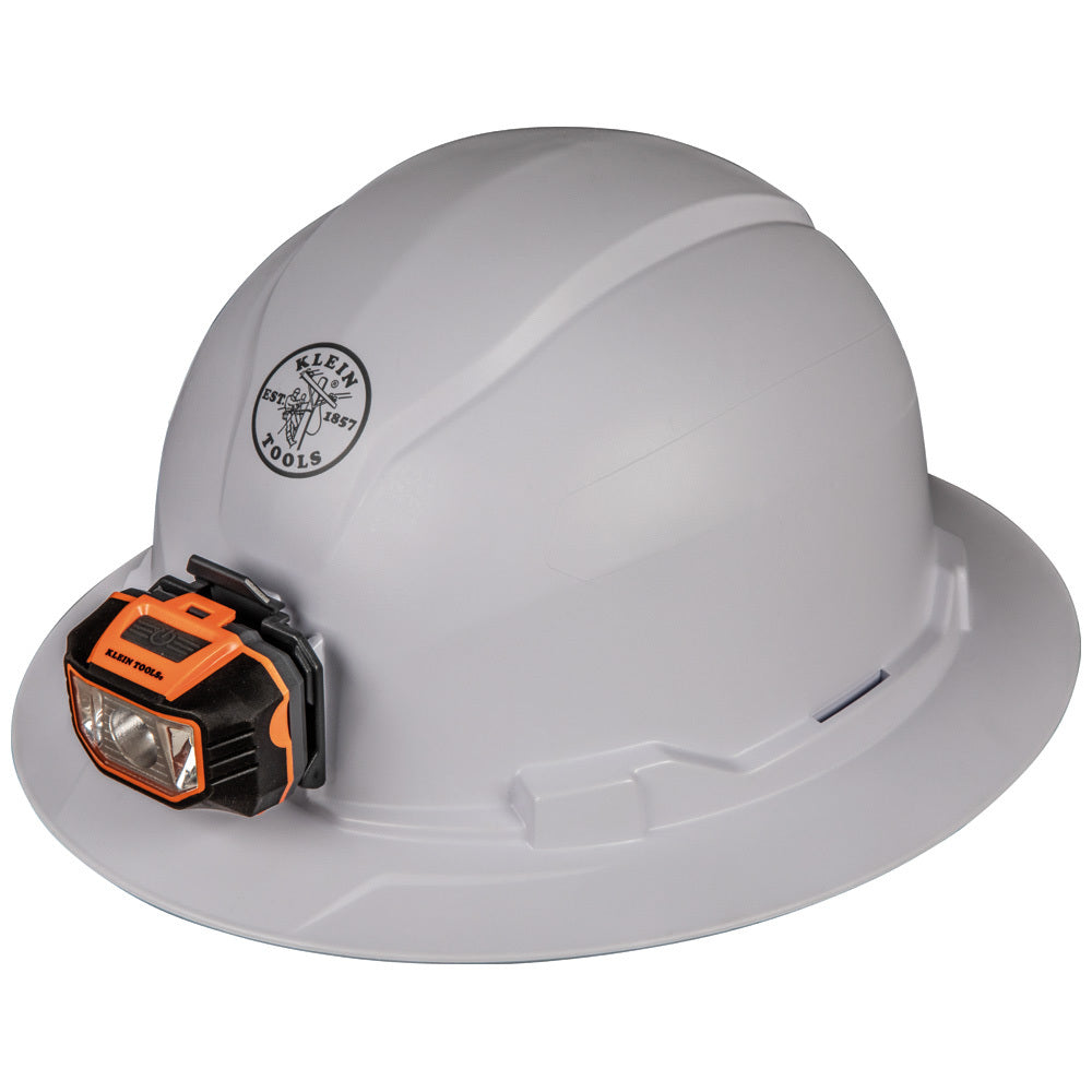 Klein 60406 Hard Hat, Non-vented, Full Brim Style with Headlamp Klein 60406