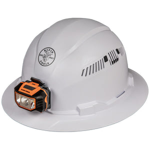 Klein 60407 Hard Hat, Vented, Full Brim with Headlamp Klein 60407
