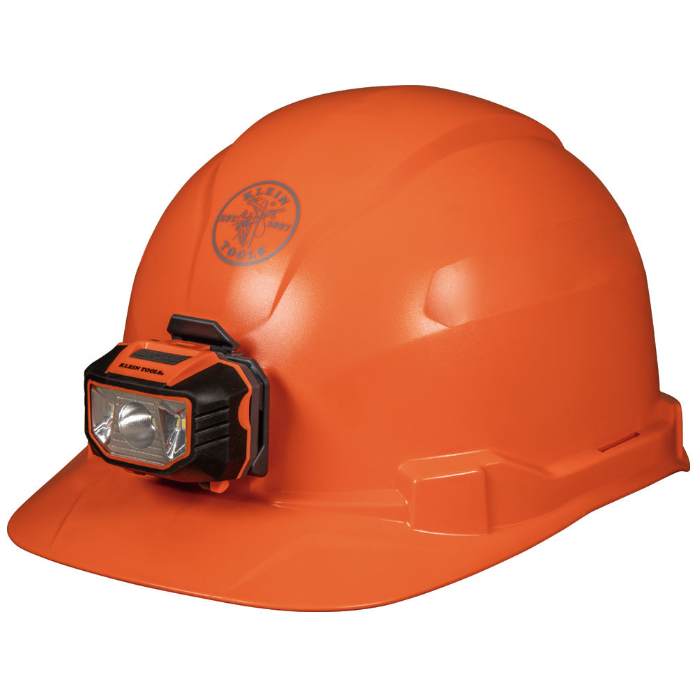 Klein 60900 Hard Hat, Non-vented, Orange Cap Style with Headlamp Klein 60900