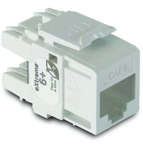 Leviton 61110-BW6 White Cat 6+ QuickPort Snap-In Connector Leviton 61110-BW6