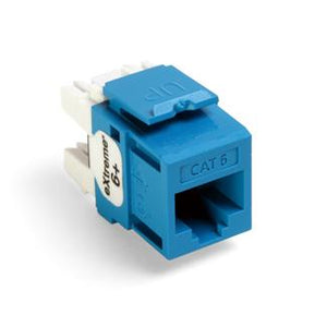 Leviton 61110-RL6 Snap-In Connector, Quickport, eXtreme 6+, CAT 6, Blue Leviton 61110-RL6