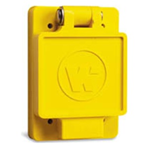Woodhead 65W47 Watertight Locking Receptacle, 15A, 125V, 2P3W, Yellow Woodhead 65W47