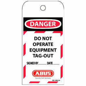 Abus 73004 Laminated Vinyl Do Not Operate Safety Tag Abus 73004
