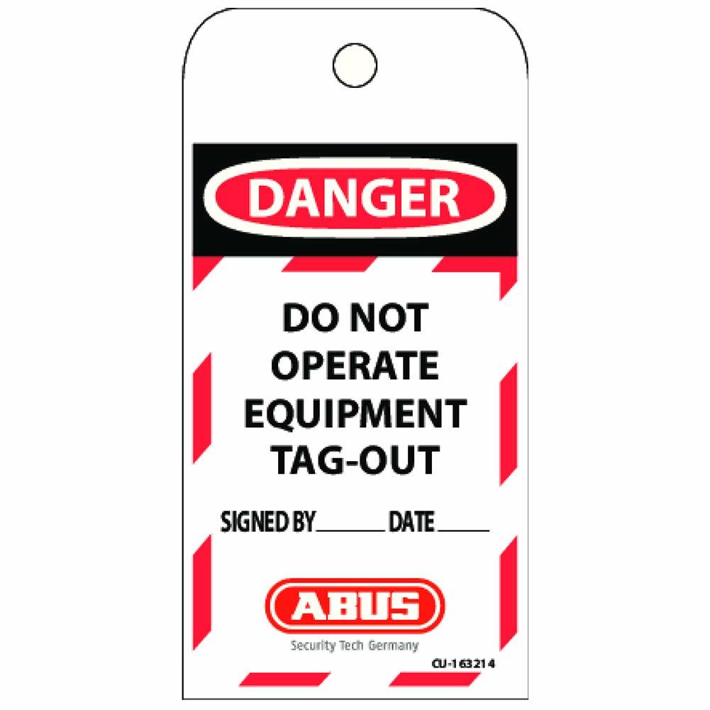Abus 73004 Laminated Vinyl Do Not Operate Safety Tag Abus 73004