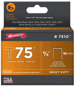 Arrow 7510 T75 Flat Crown Staple Arrow 7510