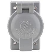 Leviton 7770 1-Gang, 50 Amp Receptacle Flip Lid Cover, Gray Leviton 7770