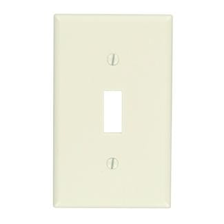 Leviton 78001 Toggle Switch Wallplate, 1-Gang, Thermoset, Lt. Almond Leviton 78001