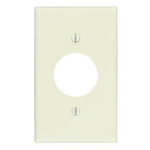 Leviton 78004 1-Gang Single Rcpt Wallplate, (1) 1.406" Hole, LA Thermoset Leviton 78004