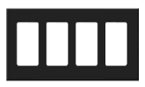 Leviton 80312-SE Decora Wallplate, 4-Gang, Polycarbonate, Black, Screwless Leviton 80312-SE