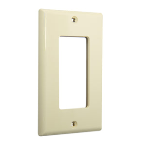 Leviton 80401-NI Decora Wallplate, 1-Gang, Nylon, Ivory Leviton 80401-NI