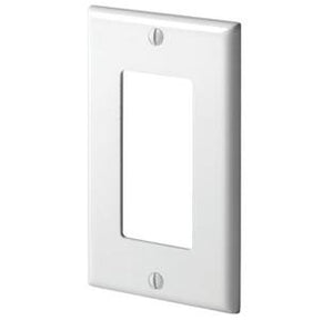 Leviton 80401-NW Decora Wallplate, 1-Gang, Nylon, White Leviton 80401-NW