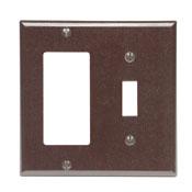Leviton 80405 Comb. Wallplate, 2-Gang, Toggle/Decora, Thermoset, Brown, Standard Leviton 80405