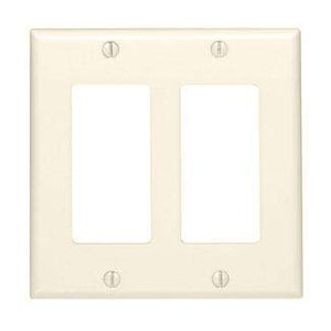 Leviton 80409-NT Decora Wallplate, 2-Gang, Nylon, Lt. Almond Leviton 80409-NT