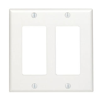 Leviton 80409-NW Decora Wallplate, 2-Gang, Nylon, White Leviton 80409-NW