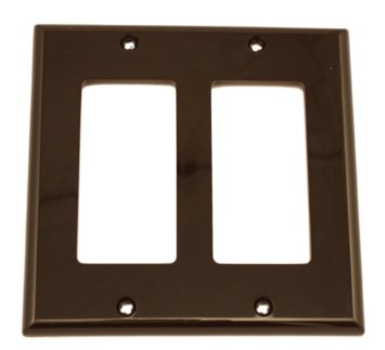 Leviton 80409-N Decora Wallplate, 2-Gang, Nylon, Brown Leviton 80409-N
