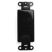 Leviton 80414-E Blank Decora Adapter, No Hole, Plastic, Black Leviton 80414-E