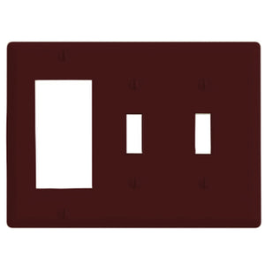 Leviton 80421 Combination Wallplate, Brown Leviton 80421