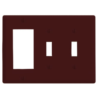 Leviton 80421 Combination Wallplate, Brown Leviton 80421
