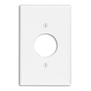 Leviton 80504-W Single Receptacle Wallplate, 1-Gang, 1.406" Hole, Thermoset, White Midway Leviton 80504-W