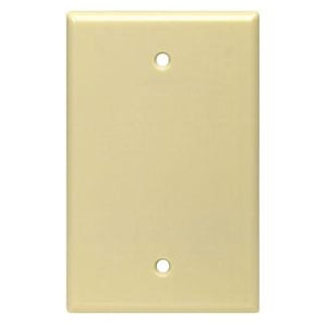 Leviton 80514-I Blank Wallplate, 1-Gang, Thermoset, Ivory, Midway Leviton 80514-I