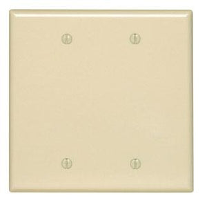 Leviton 80525-I Blank Wallplate, 2-Gang, Thermoset, Ivory, Midway Leviton 80525-I