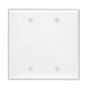 Leviton 80525-W Blank Wallplate, 2-Gang, Thermoset, White, Midway Leviton 80525-W