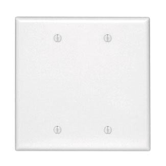 Leviton 80525-W Blank Wallplate, 2-Gang, Thermoset, White, Midway Leviton 80525-W