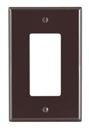 Leviton 80601 Decora Wallplate, 1-Gang, Thermoset, Brown, Midway Leviton 80601