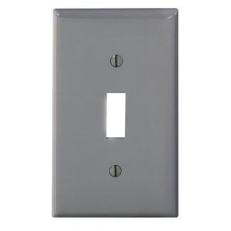 Leviton 80701-GY Toggle Switch Wallplate, 1-Gang, Nylon, Gray Leviton 80701-GY
