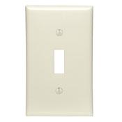 Leviton 80701-T Toggle Switch Wallplate, 1-Gang, Nylon, Lt. Almond Leviton 80701-T
