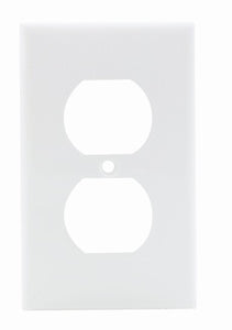 Leviton 80703-W Duplex Receptacle Wallplate, 1-Gang, Nylon, White Leviton 80703-W