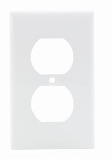 Leviton 80703-W Duplex Receptacle Wallplate, 1-Gang, Nylon, White Leviton 80703-W
