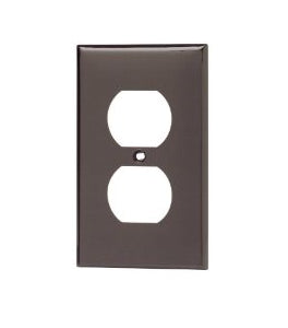 Leviton 80703 Duplex Receptacle Wallplate, 1-Gang, Nylon, Brown Leviton 80703