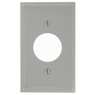 Leviton 80704-GY 1-Gang Single Rcpt Wallplate, (1) 1.406