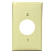 Leviton 80704-I 1-Gang Single Rcpt Wallplate, (1) 1.406