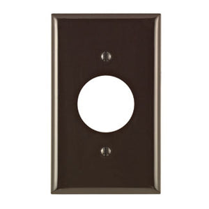 Leviton 80704 1-Gang Single Rcpt Wallplate, (1) 1.406" Hole, BR Nylon Leviton 80704