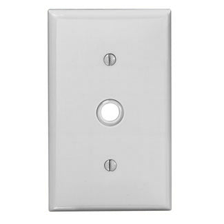 Leviton 80718-W Phone/Cable Wallplate, 1-Gang, .406