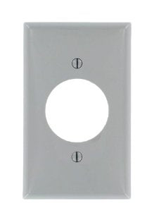 Leviton 80720-GY 1-Gang Single Rcpt Wallplate, (1) 1.600