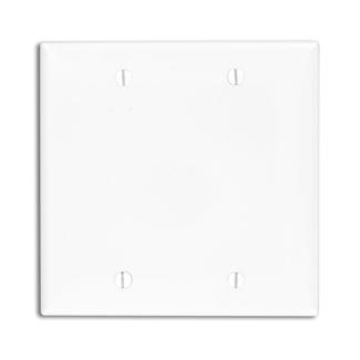 Leviton 80725-W Blank Wallplate, 2-Gang, Nylon, White, Standard, Box Mount Leviton 80725-W