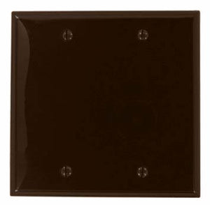 Leviton 80725 Blank Wallplate, 2-Gang, Nylon, Brown, Standard, Box Mount Leviton 80725