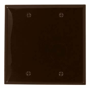 Leviton 80725 Blank Wallplate, 2-Gang, Nylon, Brown, Standard, Box Mount Leviton 80725