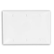 Leviton 80735-W Blank Wallplate, 3-Gang, Nylon, White, Standard, Box Mount Leviton 80735-W