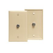 Leviton 80781-I Wall Plate, Coax/F Connector, 75 Ohm, 1-Gang, Ivory, Standard Leviton 80781-I