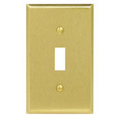 Leviton 81001-PB Toggle Switch Wallplate, 1-Gang, Polished Brass Leviton 81001-PB