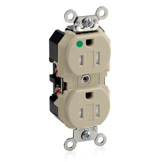 Leviton 8200-SGI 15 Amp, 125 Volt, Wide Body NEMA5-15R, Ivory Leviton 8200-SGI