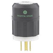 Leviton 8215-C 15 Amp Hospital Grade Plug, 125V, 5-15P, Black/White Leviton 8215-C