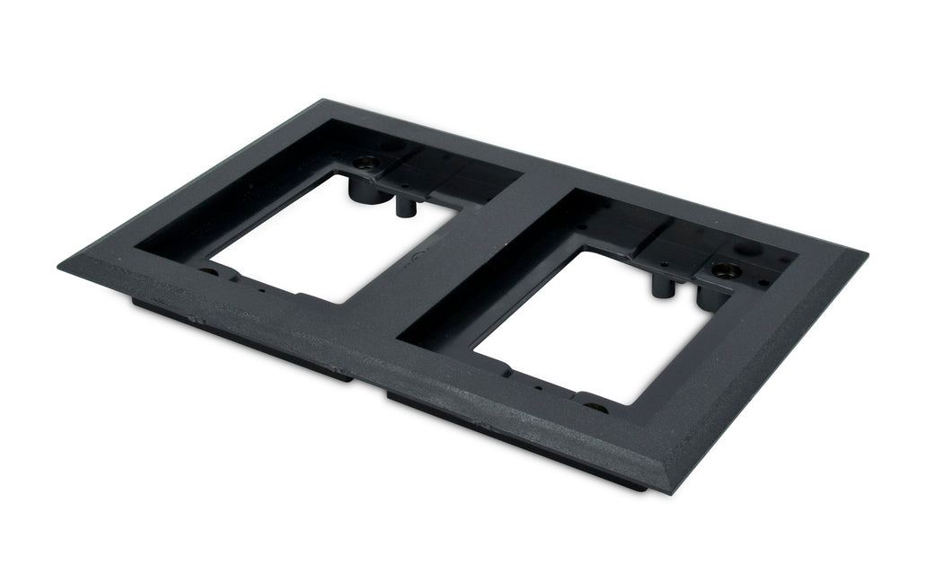 Wiremold 827PCC-BLK Cover Plate Flange, Square, 2-Gang, Black, Non-Metallic Wiremold 827PCC-BLK
