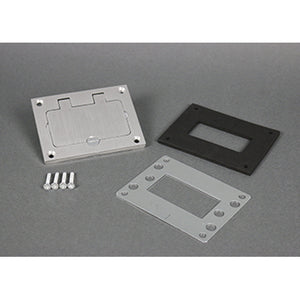 Wiremold 828GFITCAL GFI Cover Plate, 3.156 x 4.182", Flip Lid, Aluminum Wiremold 828GFITCAL