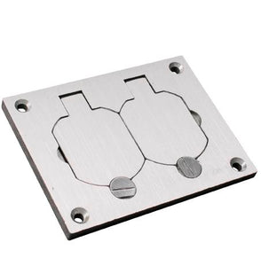 Wiremold 828R-TCAL Duplex Cover Plate, 1-Gang, Brushed Aluminum, OmniBox Wiremold 828R-TCAL