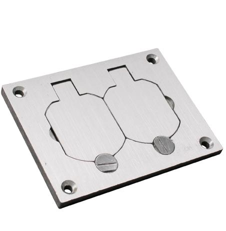 Wiremold 828R-TCAL Duplex Cover Plate, 1-Gang, Brushed Aluminum, OmniBox Wiremold 828R-TCAL